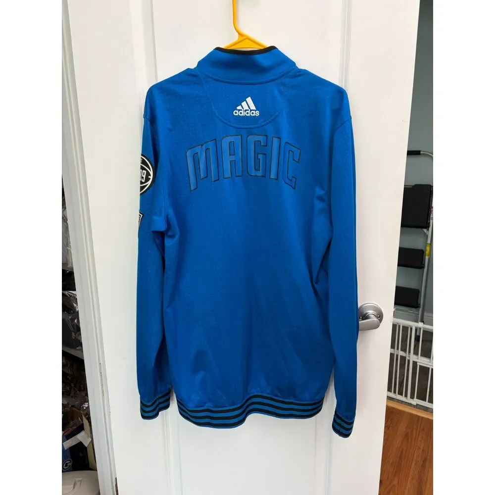 Adidas NBA Orlando Magic Track Jacket Mens Large Blue Conference Champs Patches